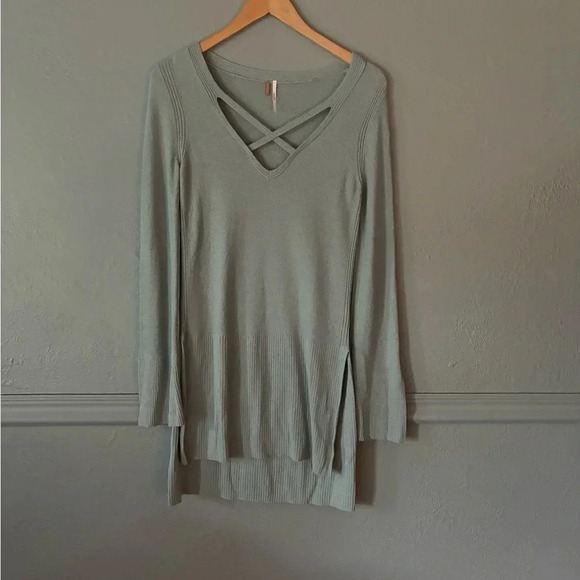 Free People | bell sleeve | tunic | cross front | long sleeve sweater | small - Picture 1 of 13